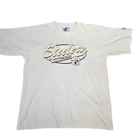 Vintage Logo Athletic Embroidered Pittsburgh Steelers Tee-Shirt Size Medium Q47 - Picture 1 of 12